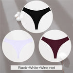 3Pcs/Set Women Cotton G-String Panties Female Low Rise Thongs Ladies Sexy Bikini 7 Solid Color Girl Soft M-XL Intimates Lingerie