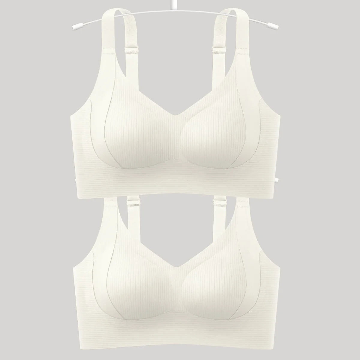 2Pcs/Set Plus Size Padded Bras For Women Push-Up Bra Wide Straps Seamless Underwear Non-wire Bra Female Comfy Intimates M-4XL