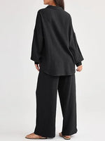 2026 Spring and Summer Casual Suit New Fashion Suit Loose Casual Top Wide Leg Pants Two-piece Set for Women