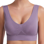 Shockproof Sports Yoga Bra for Women Removable Breast Pad S-7XL Sexy Elastic Back Cotton Sleep Bra Comfortable Sleepwear Top