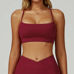 Sexy Underwear Women Tops Back Cross Strap Tank Top Push Up Running Sports Bra Breathable Soft Fitness Beauty Workout Yoga Bra