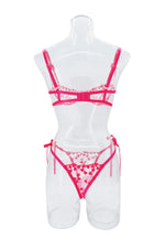 French Lace Heart Bra Set Girls Sexy Women Bralette Adjustable Transparent Embroidery Underwear Thong Bras Lingerie Panties Sets