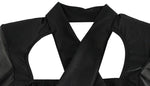 Ahagaga Sexy Club Women's Mini Dresses Solid Hollow Out V-Neck Regular Long Sleeves Sheath Bodycon Slim Fit Streetwear Vestidos