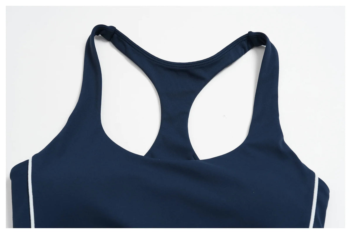 Quick Drying Shaved Tight Yoga Suit for Women Color Contrast Slim Sports Bra High Waist Shorts Running Fitness Suits Tracksuit