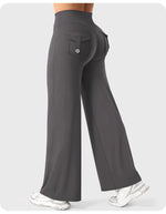 High Waist Pocket Yoga Pants for Women - Stretch Breathable Gym Workout Leisure Tummy Control Tights with Pockets