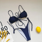 21 Colors New Sexy Bikini Women Solid Leopard Floral Print Swimwear Swimsuit Female Bandage Strap Beach Bikinis Set Bathing Suit