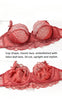 MOYISU Pure Desire Lace Bra Set Women Sexy Anti-Sag Push Up Bralette Sheer Underwear for Big/Small Chest Comfort Support