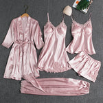 New Style Nightgown Women's Sleepwear Sexy Home Wear Bridesmaid Dress Long Sleeved Plus Size Five Piece Set Hot Selling Bathrobe