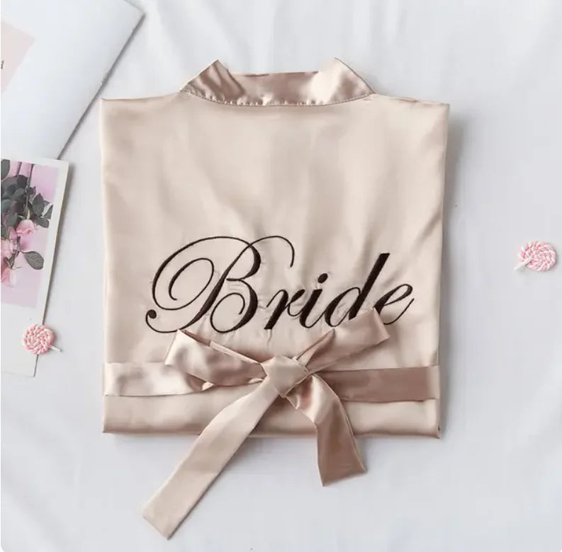 Bride with Team Bride Bathrobe Bride To Be Bridal Shower Bachelorette Party Wedding Decoration Mariage Hen Party Bridesmaid Gift