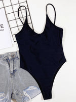 2026 Sexy Black One Piece Swimsuit Swimwear Women Solid One-piece Bathing Suit Beachwear Costumi Da Bagno Donna Banadores Mujer