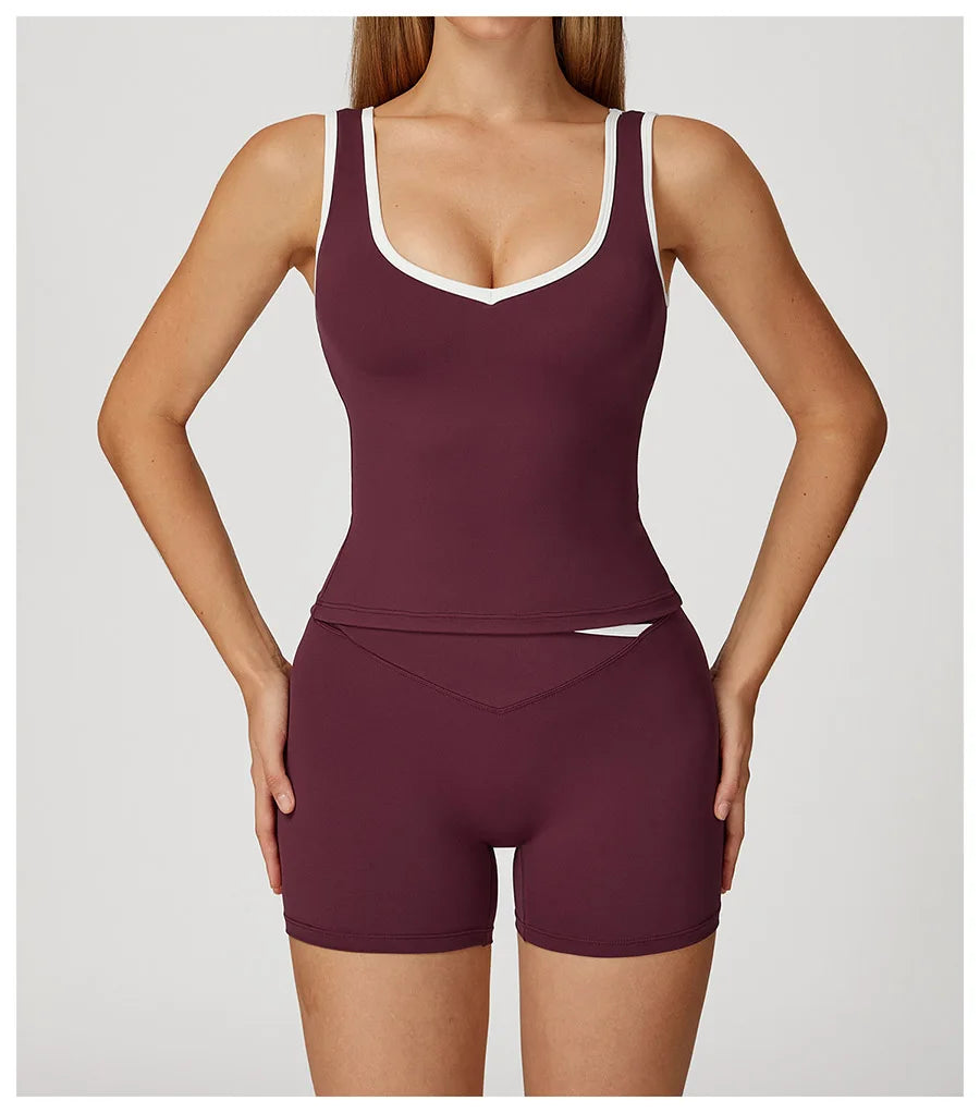 Yoga Set2 Pieces Workout Outfits Fitness Sportswear Gym Tracksuit High Waist Leggings Sports Bra Athletic Wear Women Clothes