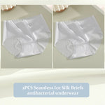 2PCS Seamless Ice Silk Briefs Women's Transparent Panties Sexy Breathable Underwear Female Stretch Erotic Korean Ultra Lingerie