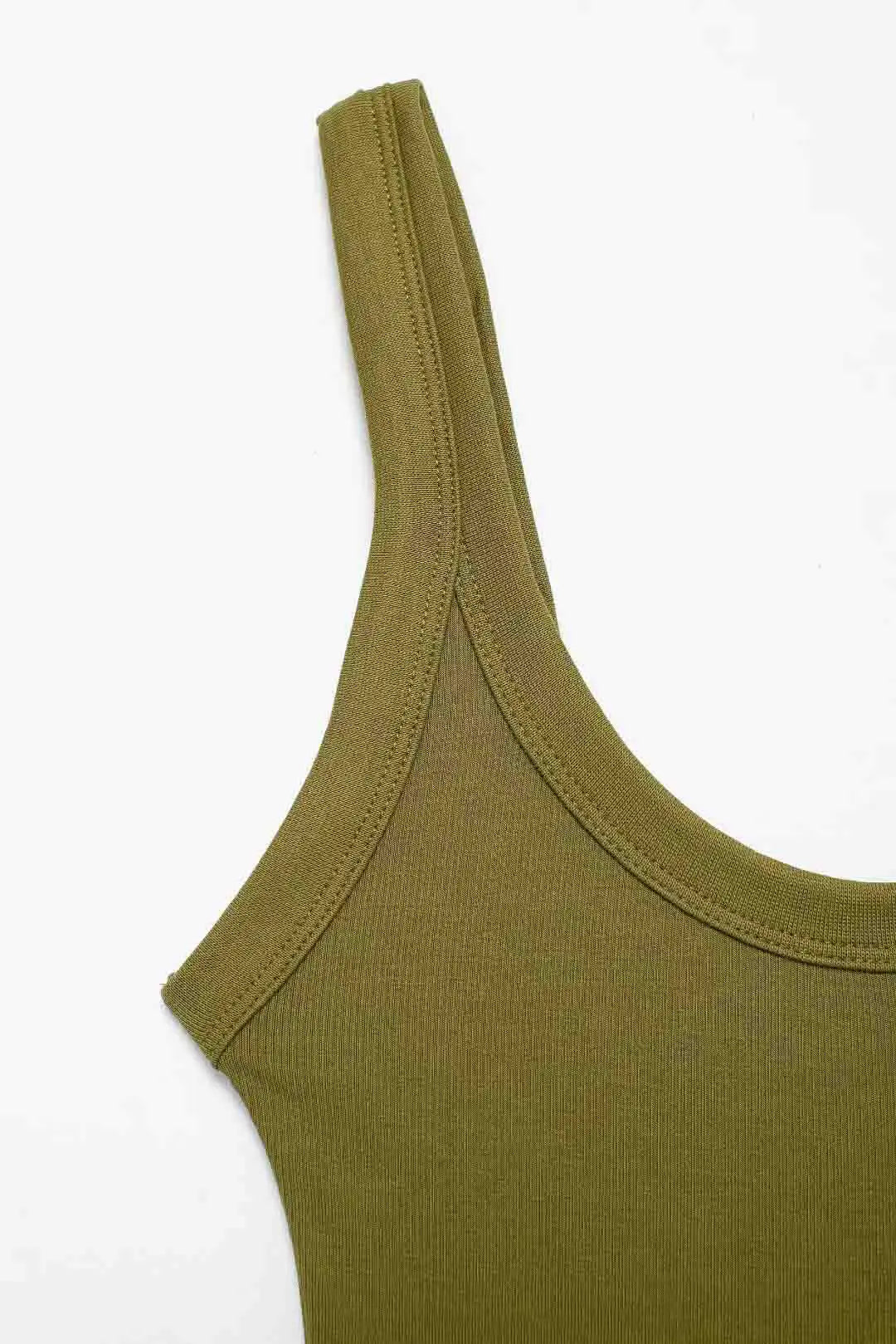 Women's Skinny Ribbed O-Neck Bodysuits with Straps Snap-Button Sexy Fashion Playsuits Comfortable Stretchy Female Clothing