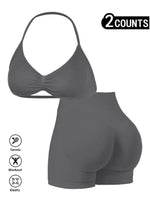 Seamless Hip Hugging Fitness Shorts, Internet Famous Sports Three Part Pants, High Waisted and High Stretch Peach Hip Pants for
