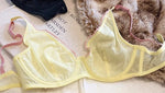 Elegant French Design Minimizer Bra Fashion Triangle Cups Structural Support Ultra Thin Soft Mesh Lingerie Set MOYISU Sexy Tushy