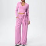 3 Pcs Women's Seamless Yoga Set Sports Fitness Gym Slim-Fit Long Sleeve & Tank Top Suits Workout Running Training Sets