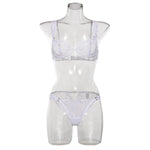 Sexy French Minimizer Bra Ultra Thin Embroidery Lace Large Bust Full Coverage Wireless Lingerie Set CA Delivery MOYISU 32-38-ABC