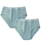 2PCS/Set Cotton Panties Women High Waist Briefs Tummy Control Panty Female Breathable Solid Color Lingerie M-2XL Underpants
