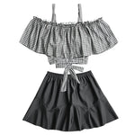 Swimsuit women's new Xia one shoulder camisole swimsuit ins conservative cover belly slimming split skirt swimsuit
