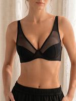 Thin Mesh Women Bra Solid Underwire Push up Bra Breathable Adjustable Straps Daily Lingerie