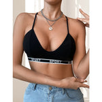 1pcs New Style Letter Decor Women's Bras Wire-Free Padless Women Underwear Breathable Sexy Lingerie Yoga Sport Women's Bras