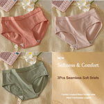 3Pcs Women's Cotton Underwear Panty Cute Sexy Panties Female Seamless Underpants Solid Color Panty Intimates Women Lingerie S-XL