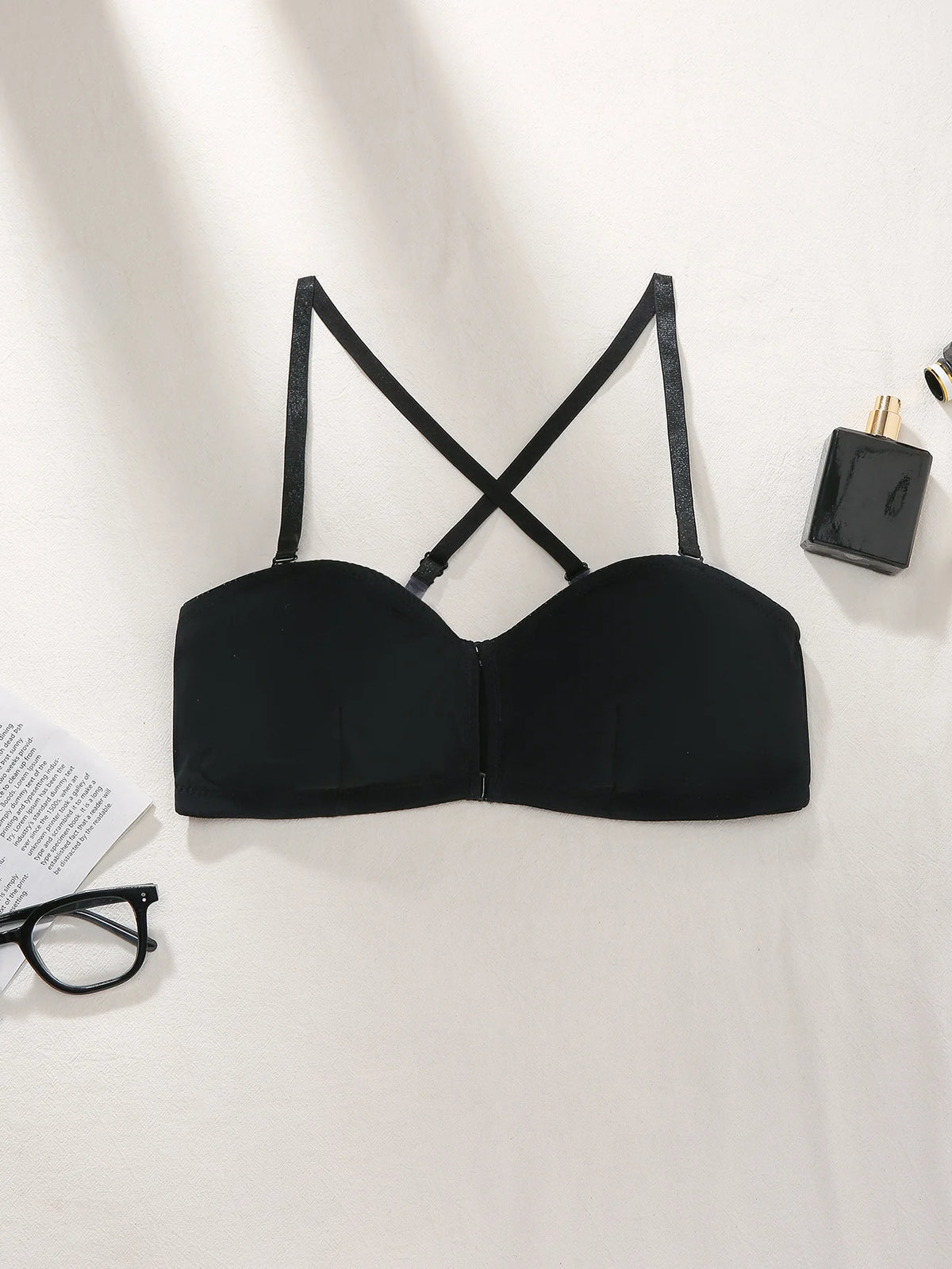 1pcs Crisscross Back Sexy Women's Bras Front Closure Padless Bras Cut-out Lingerie Breathable Brassiere Fashion Female Underwear