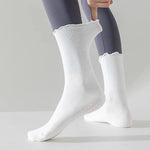 Women's Mid-Tube Cotton Yoga Sports Socks Summer Non-Slip Solid Color Breathable Anti-Fungus Fitness Edge Pure Cotton Socks