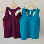 Women's One Piece Yoga Sports Vest Stretch I-Shaped Running Fitness Slimming Short Style Camisole Outerwear