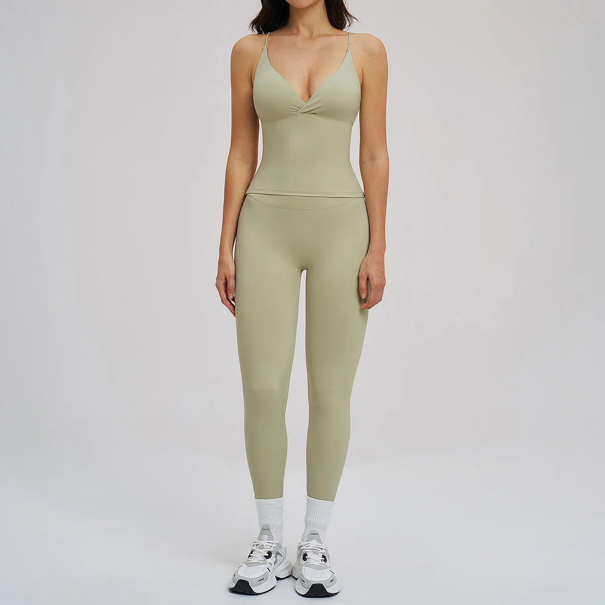 2PCS Yoga Suit Sports Set Women Fitness Quick-Drying Gym Tracksuit Running Nude Feeling Workout Outfit Sport Bra Leggings Suit
