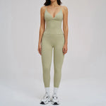 2PCS Yoga Suit Sports Set Women Fitness Quick-Drying Gym Tracksuit Running Nude Feeling Workout Outfit Sport Bra Leggings Suit
