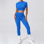 2PCS Yoga Suit Sports Set Women Quick-Drying Gym Set Women Tracksuit Running Workout Long Sleeve Sports Shirt Yoga Clothing
