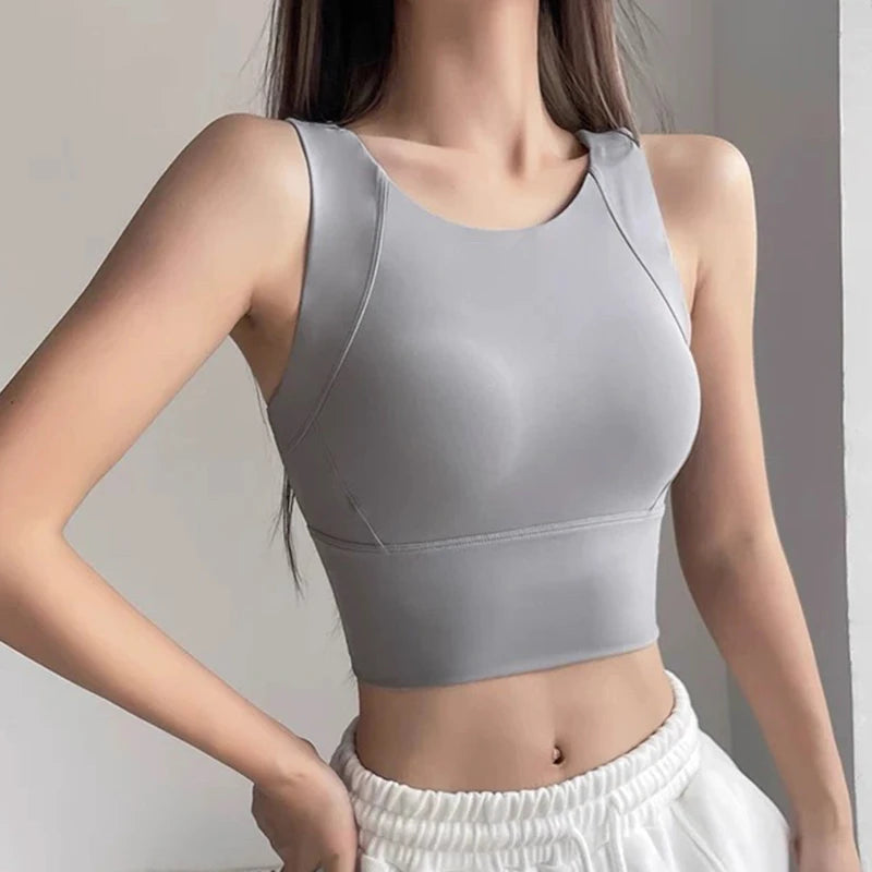 Women's Professional Shock-Absorbing Yoga Sports Vest One-Piece Gathering Sports Bra Running Collection with Breast Support
