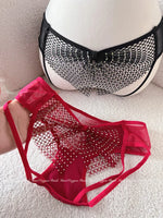 Diamonds Sexy Girls Briefs Thong Women Panties Mesh Rhinestones G String Hot Erotic Underwear Low Waist Female Intimates