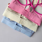 Women's Beautiful Back Contrasting Sports Bra Integrated Buckle Yoga Top Fitness Bra Supportive Active Wear