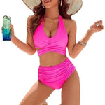 2025 Women V Neck Bikini Sets Cheeky Two Piece Swimsuit Push Up Adjustable Straps Bathing Suit String Swim Suits Female Swimwear