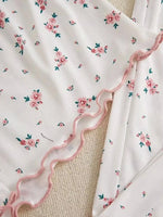 Women Pajama Set Lace Patchwork V-Neck Sleepwear Sexy Nighties Suit Camisole Top Printed Shorts Soft Pyjamas Loungewear