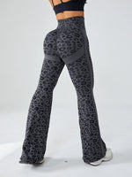 Retro Leopart Women's Pants/Clothing Seamless High-Waisted Flare Trousers Yoga Pilates Leggings Tummy Control 4D Stretch Autumn
