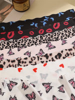 3Pcs Seamless Women's Panties S-XXL Sexy Butterfly Briefs Fashion Leopard Heart Breathable Female Comfortable Cozy Sexy Lingerie