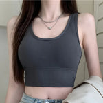 Sexy Bras Women Crop Top Seamless Underwear Hollow Back Cross Strap Sports Bra Without Steel Ring Female Fitness Top