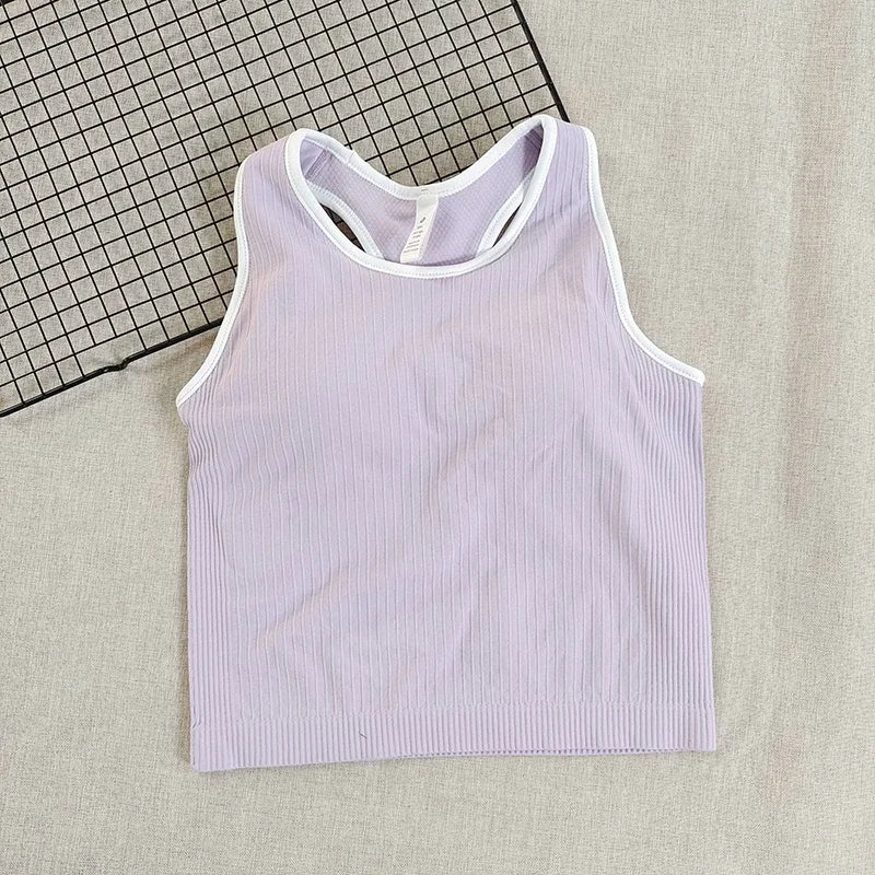 Sports Short Vest Sleeveless, Breathable, Sweat-Absorbent, Wearing Running and Fitness Training Yoga Clothes.