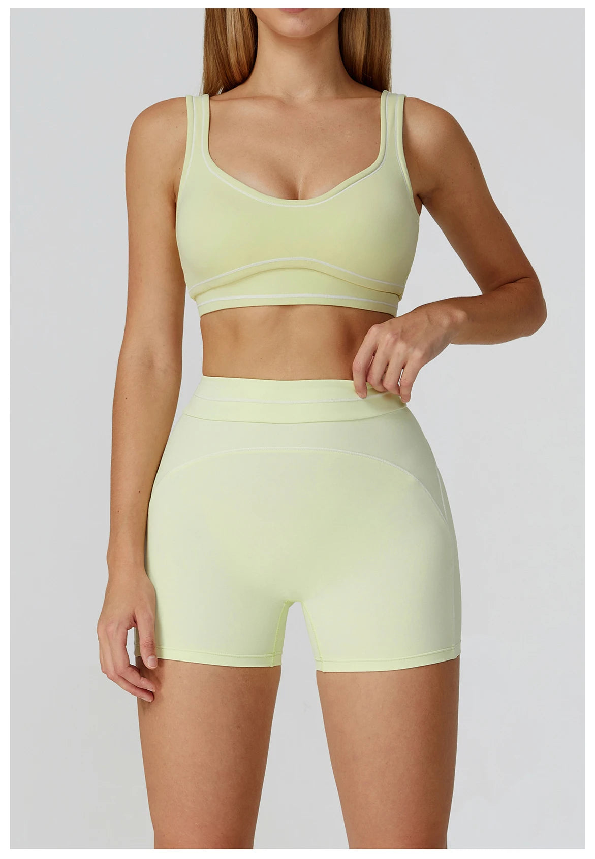 Quick Dry High Waist Yoga Shorts Contrast Color Blocking Splicing Training Sports Pants Push Up Hip Lifting Fitness Yoga Shorts
