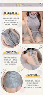 Turtleneck Sweater Mini Dress Backless Underwear Women's Sexy Uniform Dress Elegant Fashion Sweet Women 2023 New D0VL