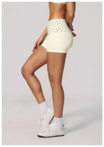 Summer Striped Polka Dot Contrast High Waist Yoga Shorts Hip Lifting Sports Tights Outdoor Workout Fitness Gym Running Pants