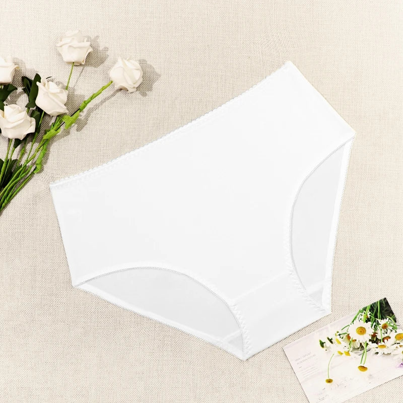 Beauwear Ultra Thin Elastic High Waist Panties for Women Underwear Ladies Big Size Briefs Plus Size Satin Sexy Female Panties