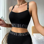 Outdoor Fitness Wear Women's Bra Set Women's Alphabet Sportswear Underwear Set Camisole Beautiful Back