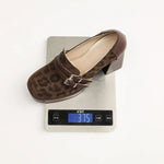 Square Toe Platform Double-Layer Buckle Shallow Sleeve Office Pumps Ultra-High Thick Heel Breathable High Heels