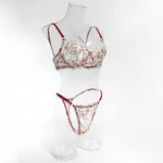 French retro lace underwear set sexy push-up bra erotic underwear