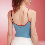 Women's Summer Color Block Yoga Fitness Vest Anti-Sagging One-Piece Camisole Fitness Suit for Active Wear