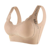 Ribbed Bras Push-Up Wireless Bra Women's Seamless Underwear Plus Size Wave Neckline Wide Strap Support Sexy Lingerie M-3XL